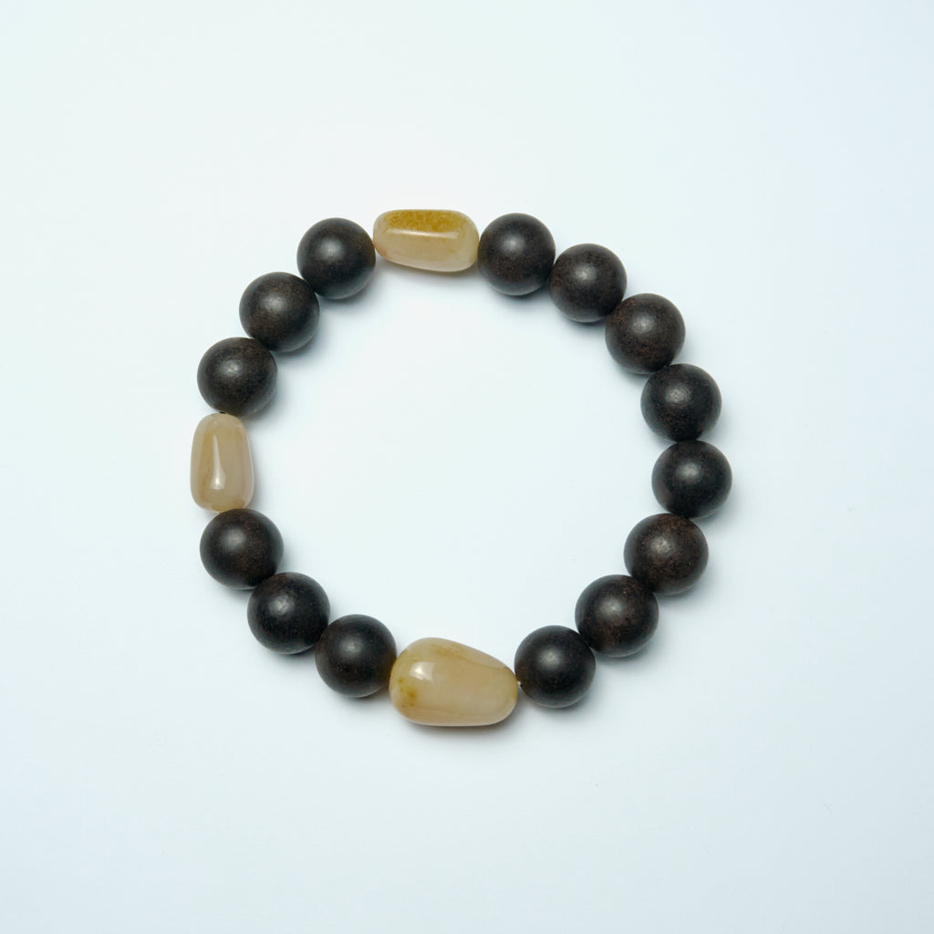 Chinese Handcrafted Hexiang Incense Bead Bracelet·Ancient Jade & Aroma