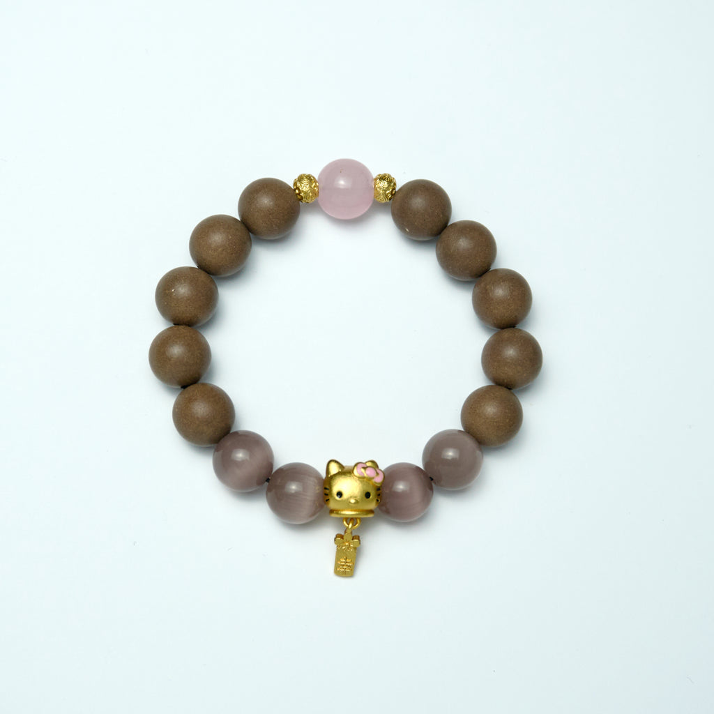 Chinese Handcrafted Hexiang Incense Bead Bracelet for Women·Pink Fragrance Charm