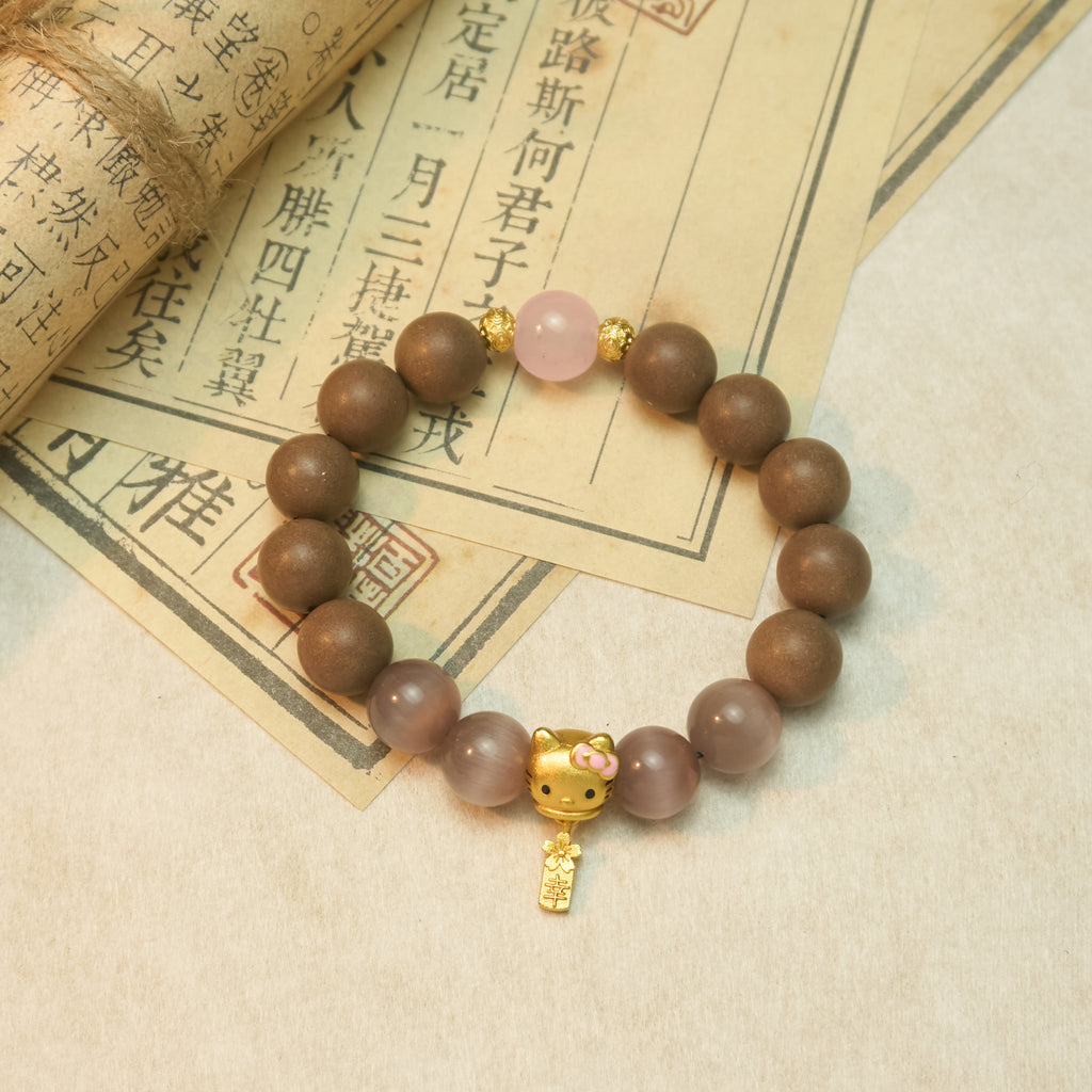 Chinese Handcrafted Hexiang Incense Bead Bracelet for Women·Pink Fragrance Charm