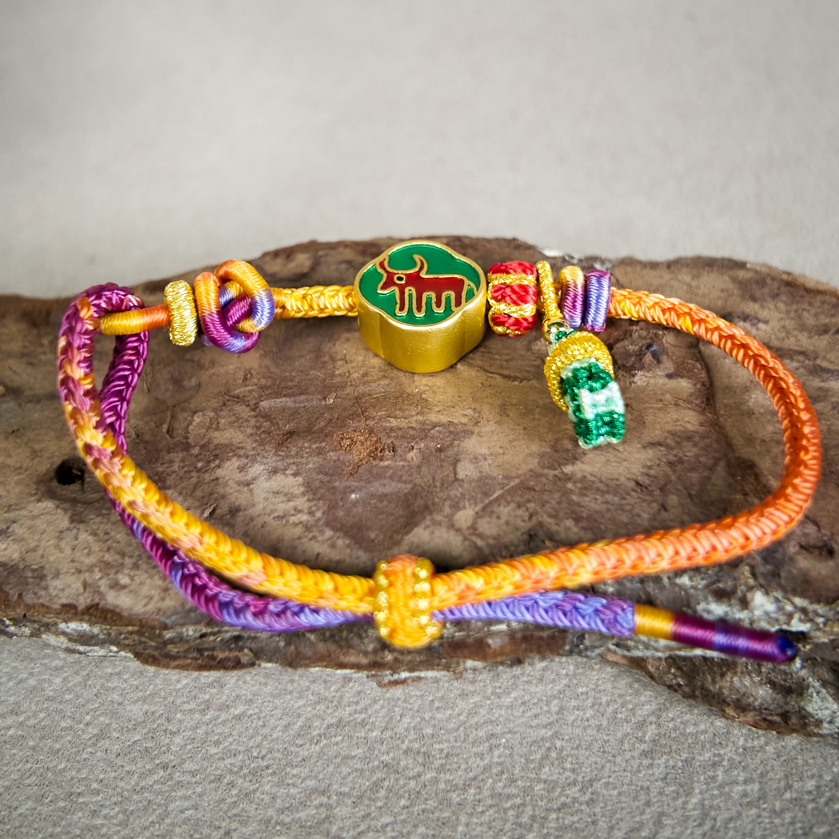 Chinese Handcrafted Bracelet · Chinese Zodiac · Ox (Chou) | Seal Script Zodiac Ox Bracelet