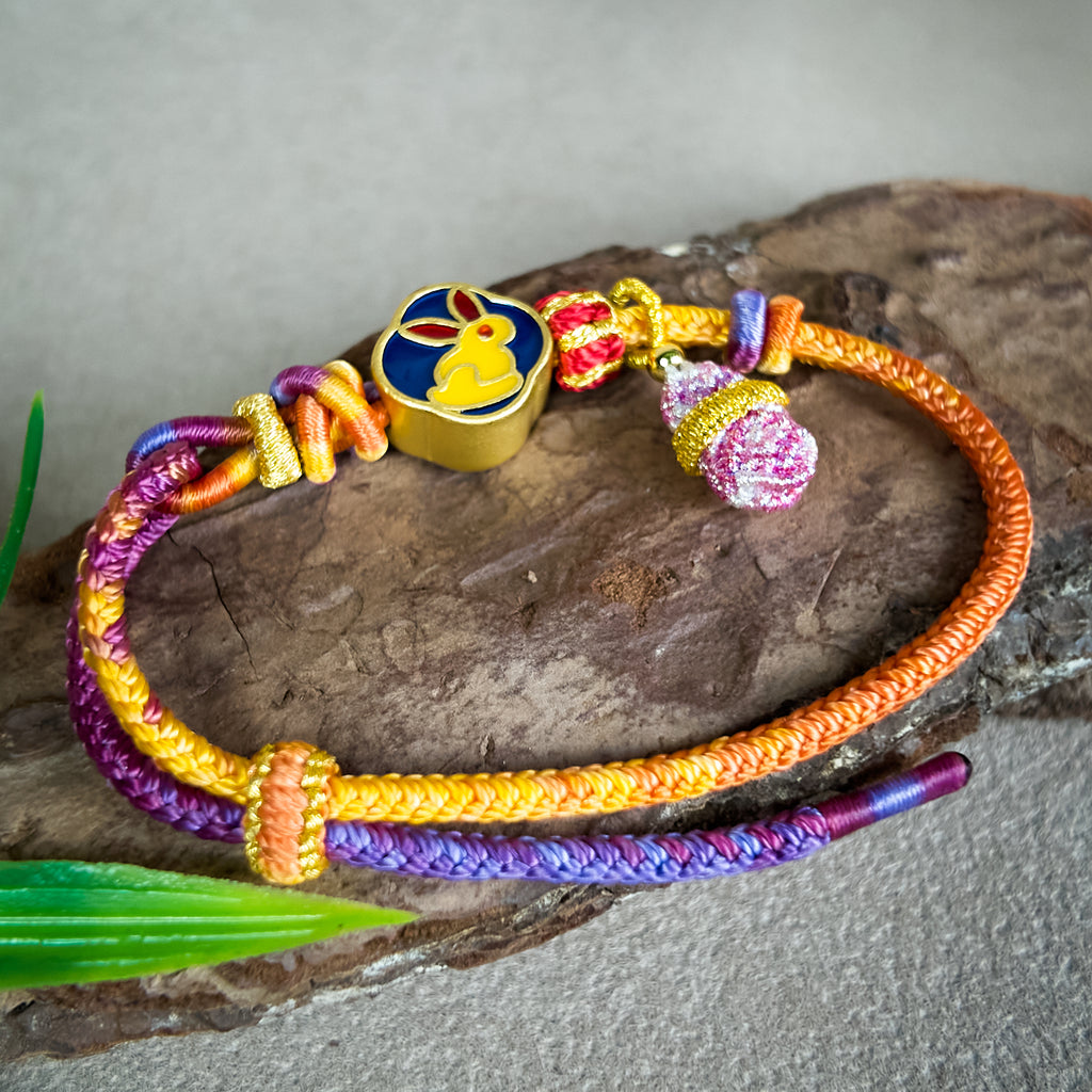 Chinese Handcrafted Bracelet · Chinese Zodiac · Rabbit (Mao) | Seal Script Zodiac Rabbit Bracelet