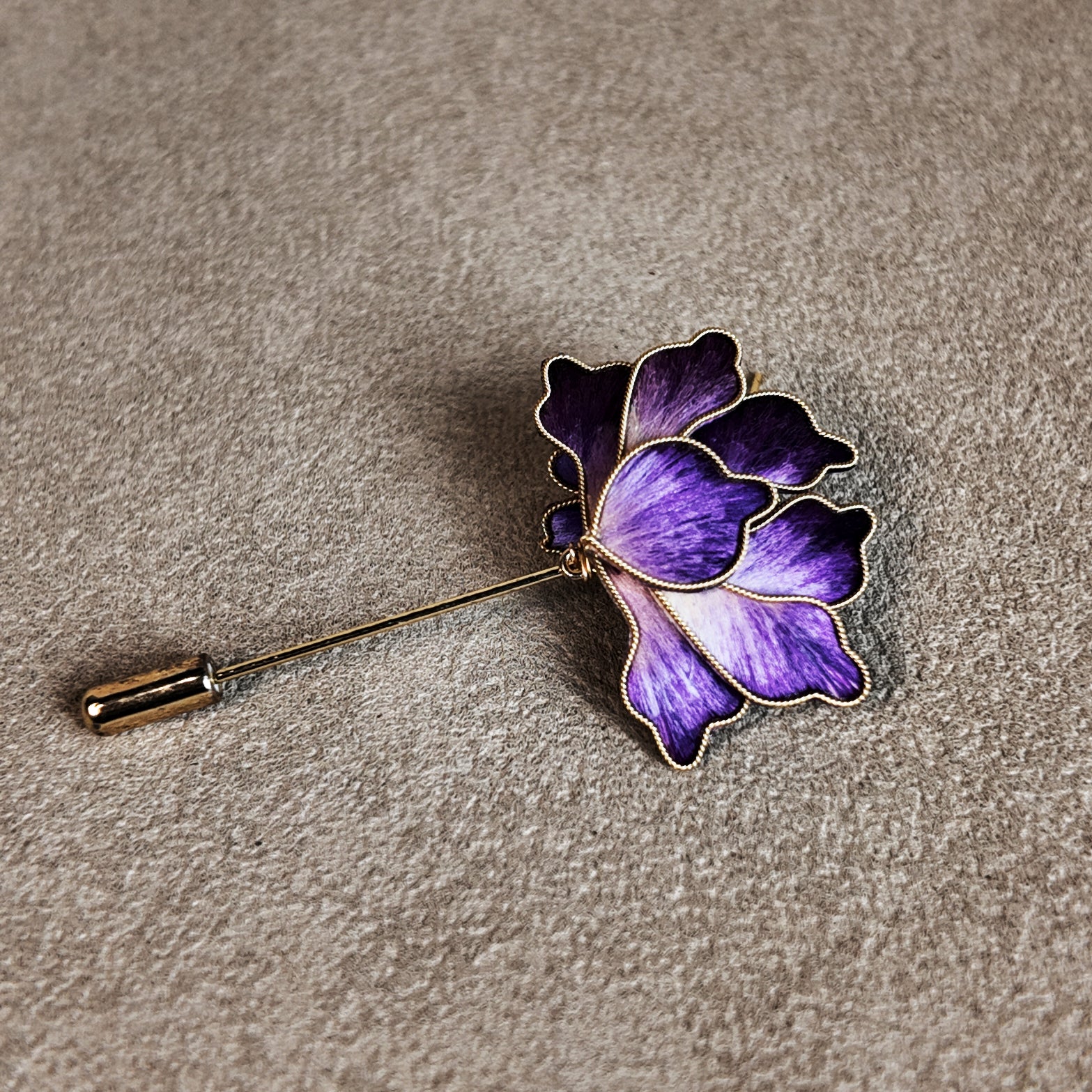 [Rong Hua Ji] Handmade Filigree Velvet Flower Brooch & Earring Set | Inspired by A Thousand Li of Rivers and Mountains