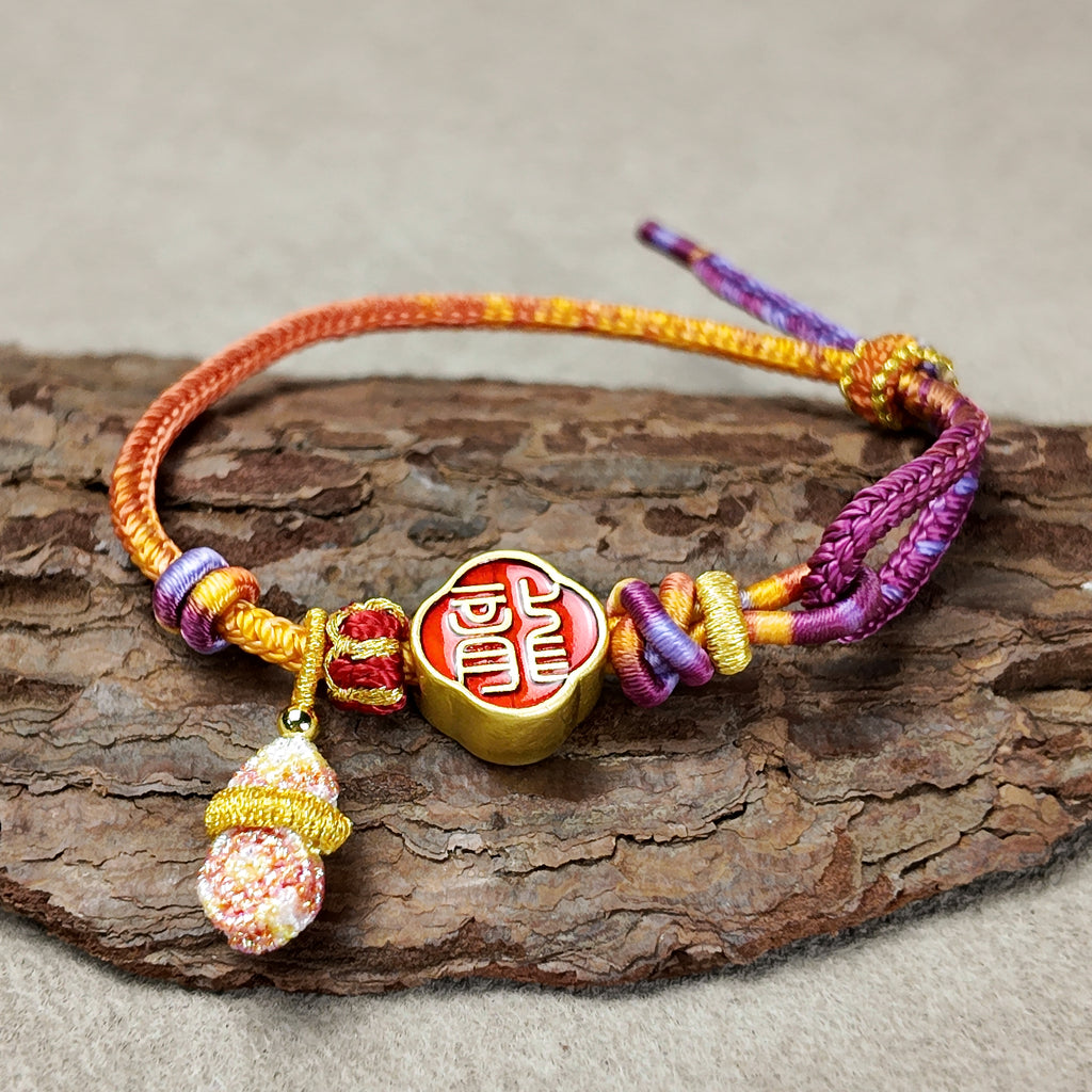 Chinese Handcrafted Bracelet · Chinese Zodiac · Dragon (Chen) | Seal Script Zodiac Dragon Bracelet