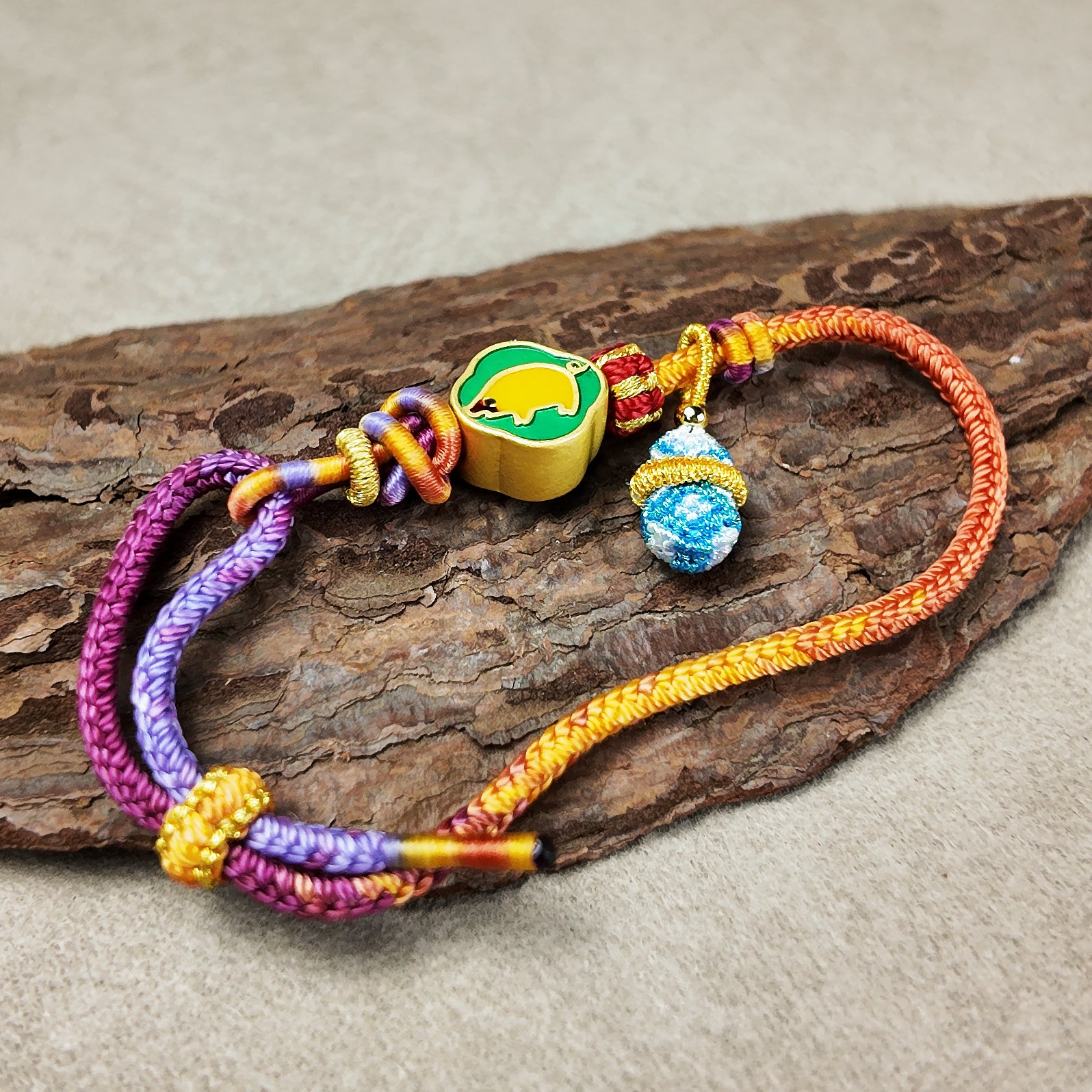 Chinese Handcrafted Bracelet · Chinese Zodiac · Pig (Hai) | Seal Script Zodiac Pig Bracelet