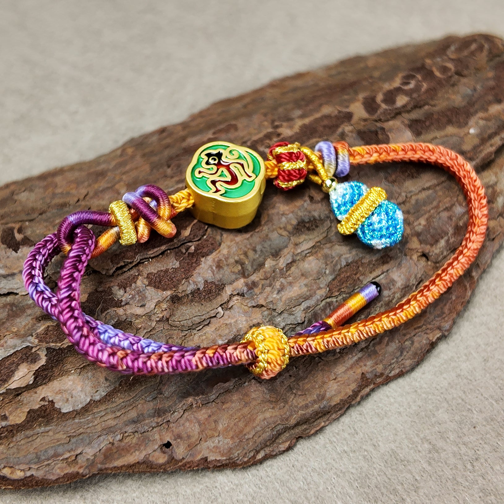 Chinese Handcrafted Bracelet · Chinese Zodiac · Monkey (Shen) | Seal Script Zodiac Monkey Bracelet