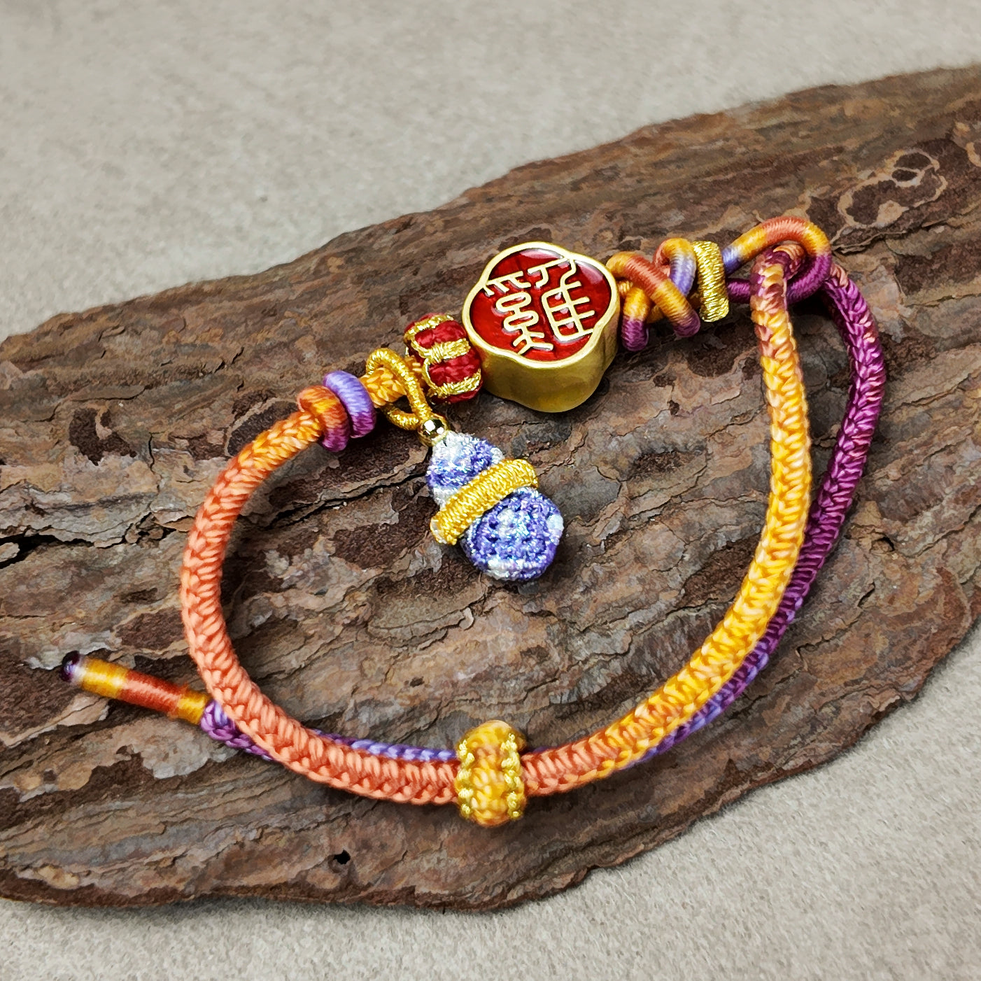 Chinese Handcrafted Bracelet · Chinese Zodiac · Rooster (You) | Seal Script Zodiac Rooster Bracelet
